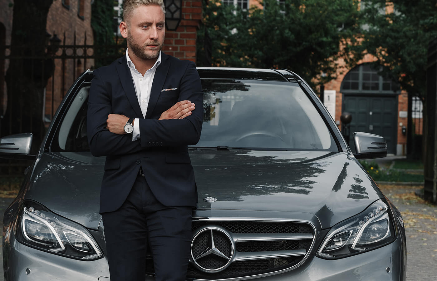 luxury man near car